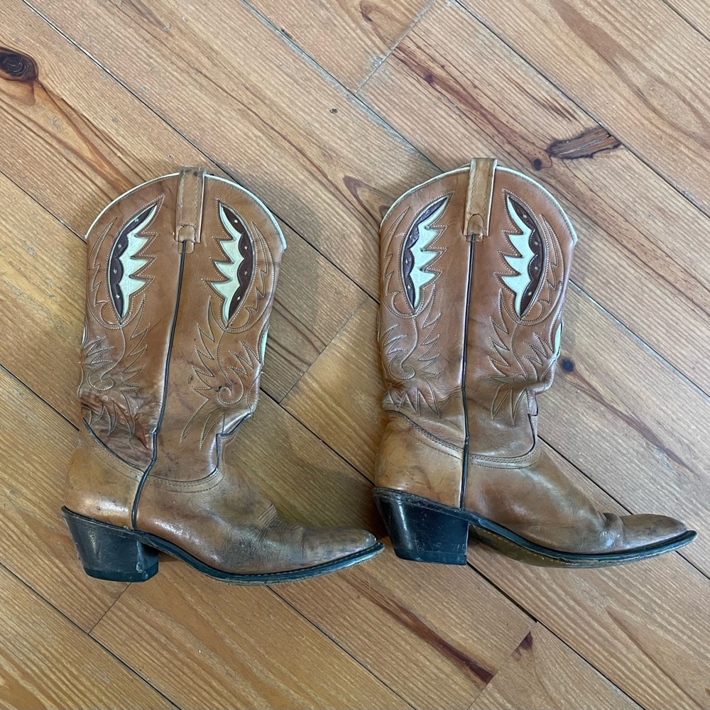 Brown and Tan ACME Cowboy Boots
